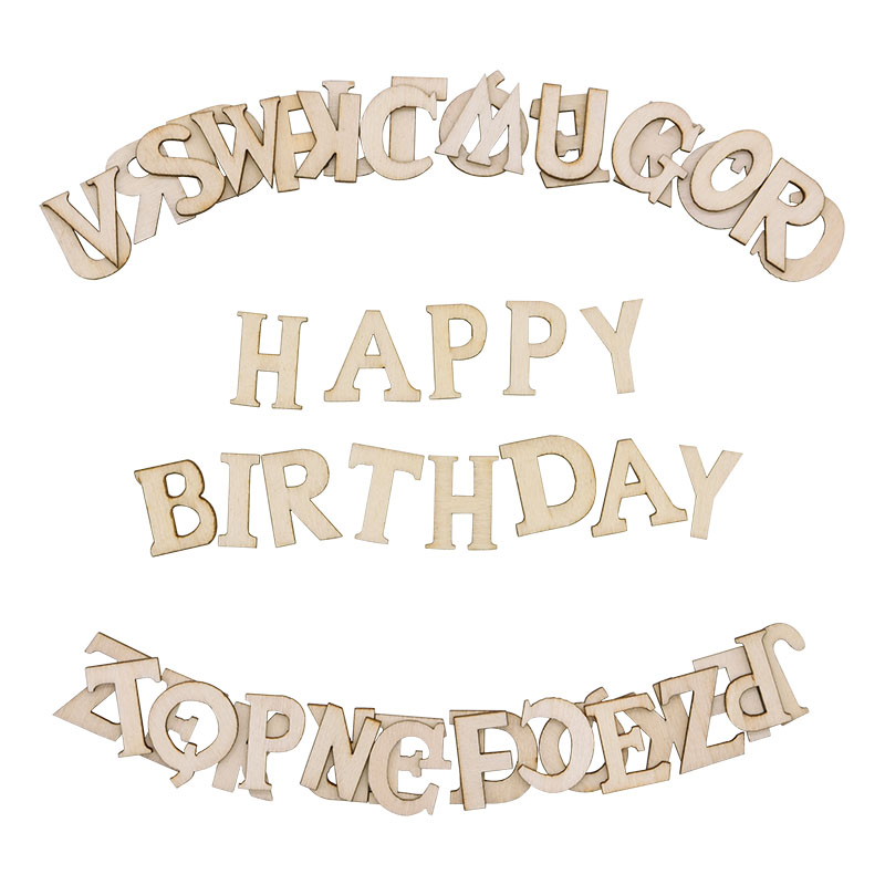 Craft Embellishments - 100pcs Letters Wooden Alphabet Number Wedding
