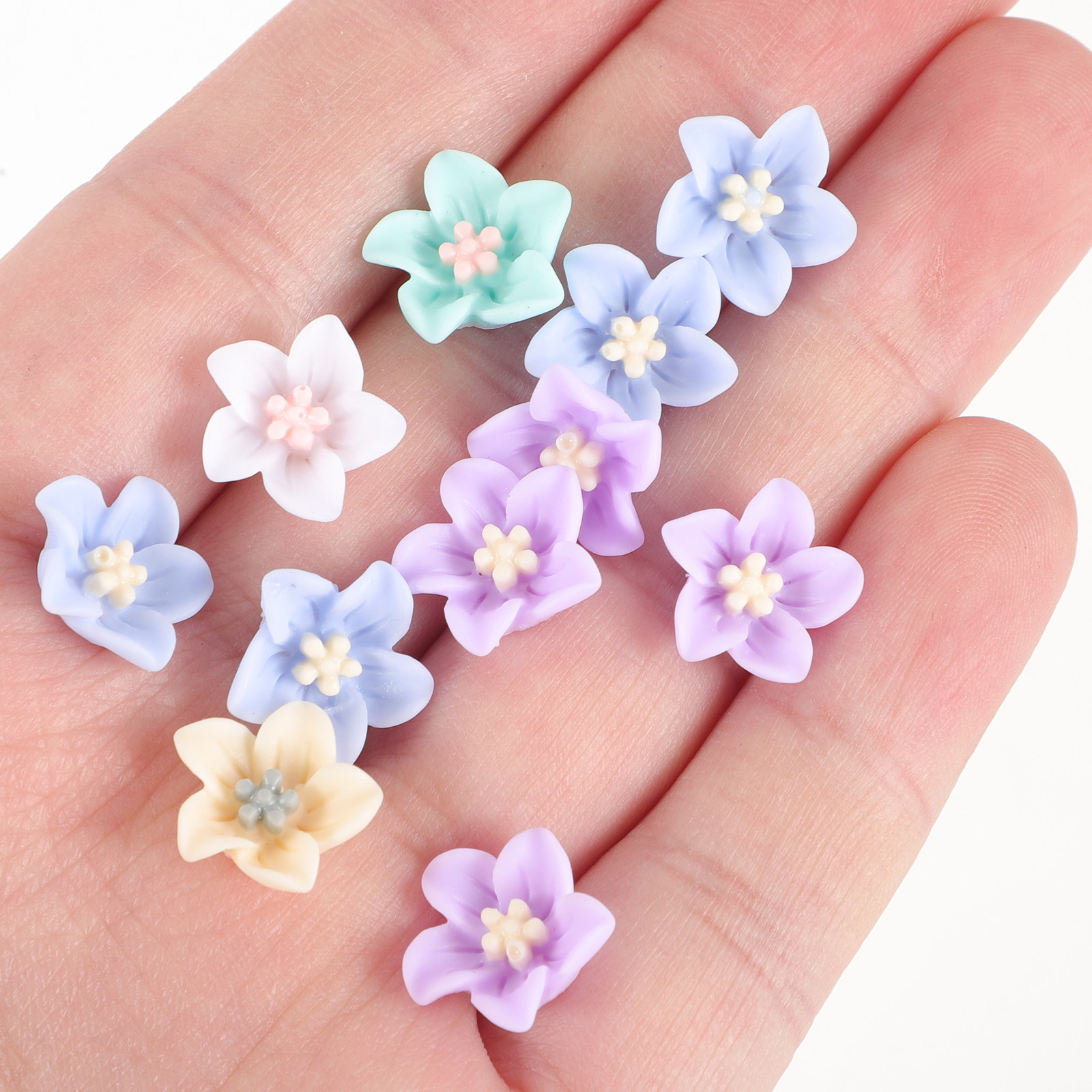 Craft Embellishments - 200Pcs Unique Resin Flower Embellishments DIY