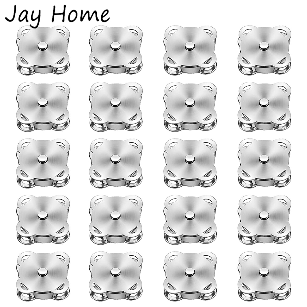 Iron On Stud Set - 20 Sets Magnetic Button Metal Snaps