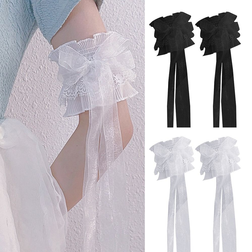 Lace Ribbon Trim - Arm Warmers Bowknot Arm Sleeve Elastic
