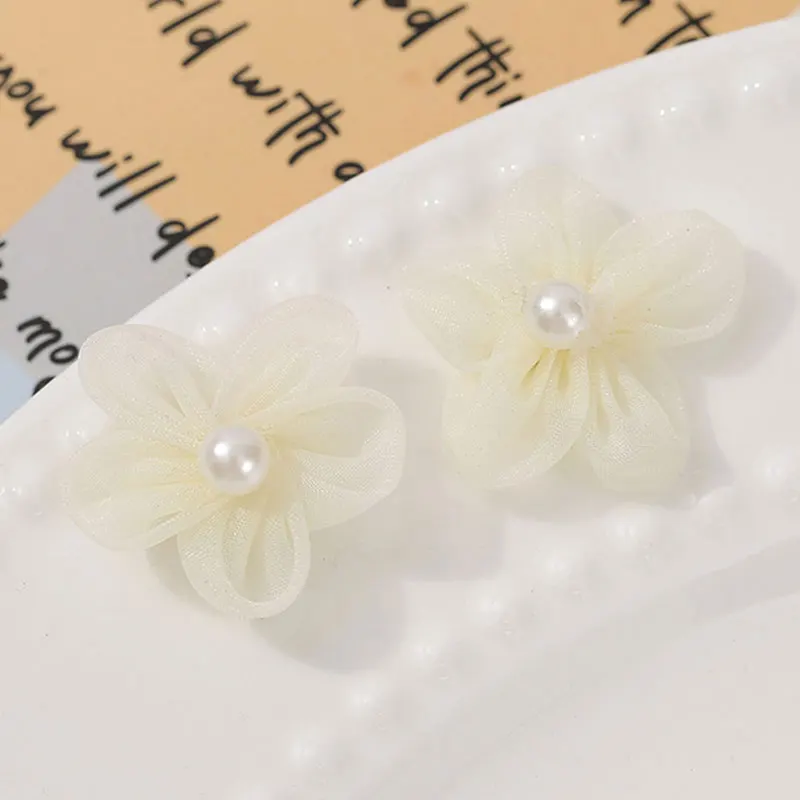 Applique Patch Flower - 100PCS Pearl Yarn Flower Appliques DIY