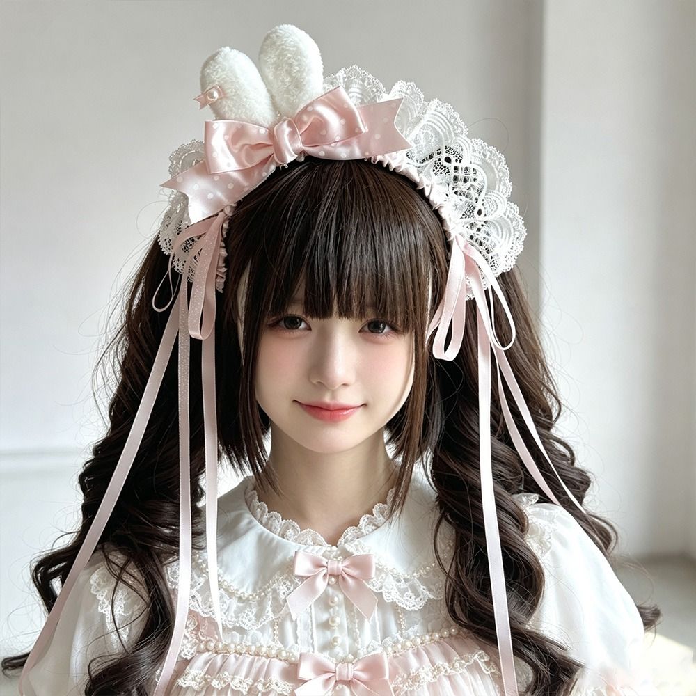 Lace Ribbon Trim - New Polka Dot Bow Bunny Ear