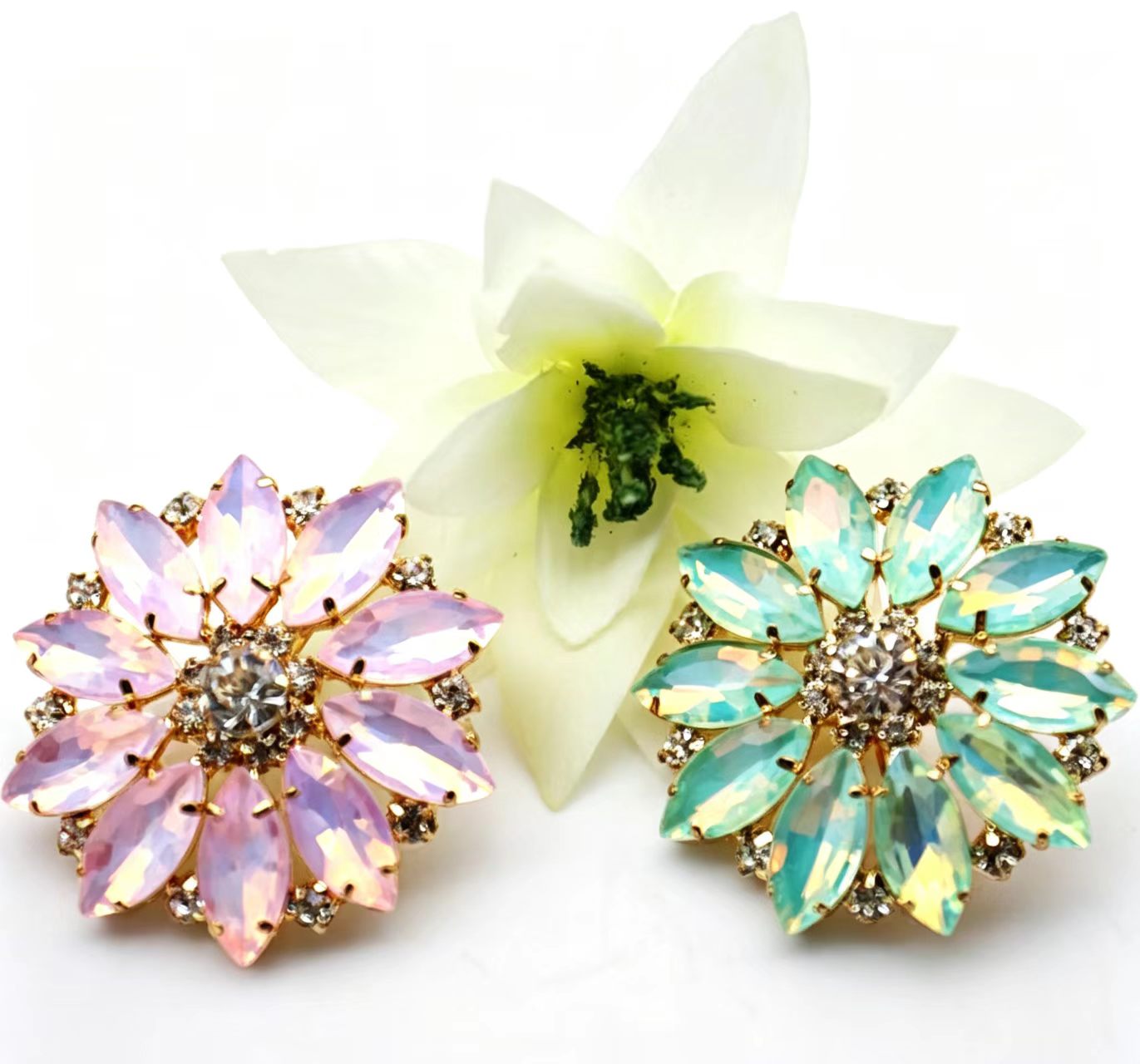 Mixed Color Flower Marquise Re - Sew On Rhinestone ulasan dan harga
