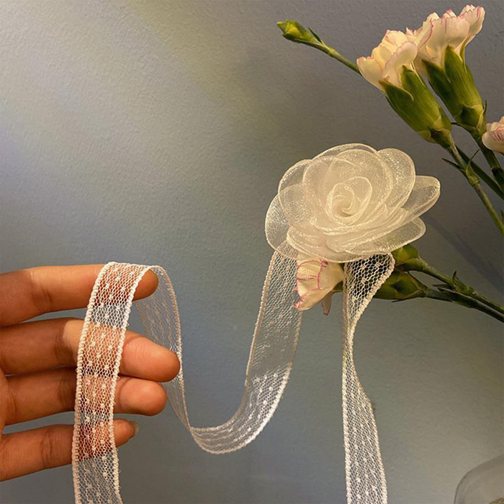 Lace Ribbon Tie Headband With  - Lace Ribbon Trim ulasan dan harga
