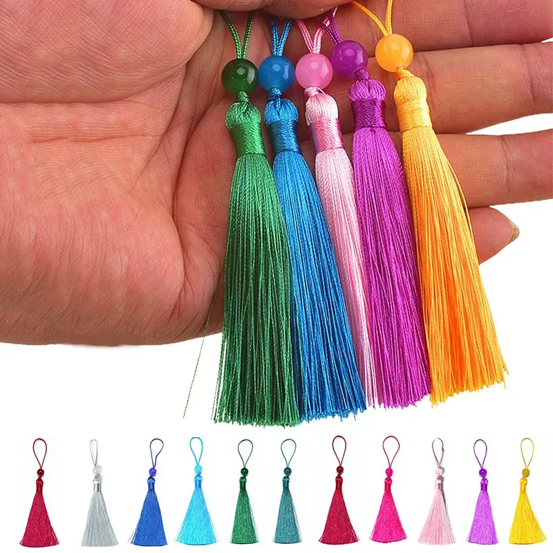 10/5Pcs Polyester Silk Tassel  - Beaded Trim Fringe ulasan dan harga
