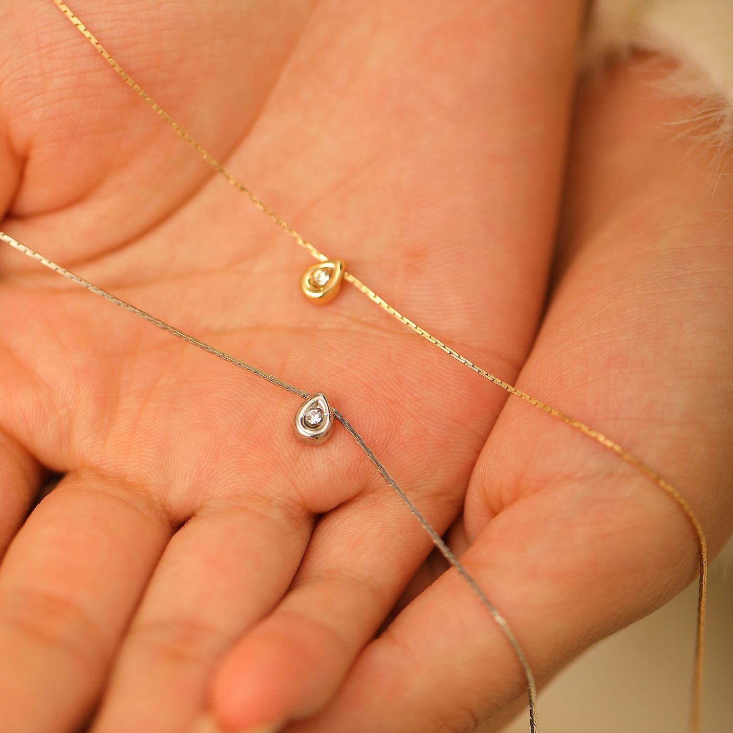 Simple Fashion Water Drop Smal - Pearl Trim Chain ulasan dan harga