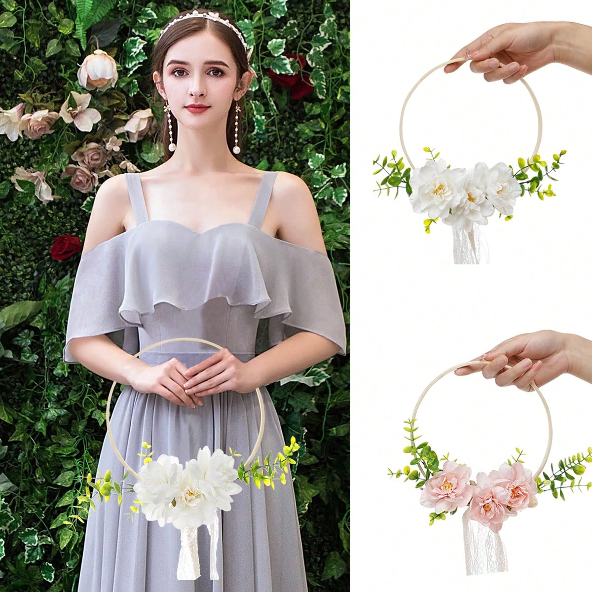 1Pc Wedding Round Bamboo Flowe - Tassel Fringe Trim ulasan dan harga