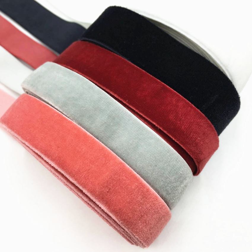 15mm 5Yards Velvet Elastic Ban - Velvet Ribbon Roll ulasan dan harga