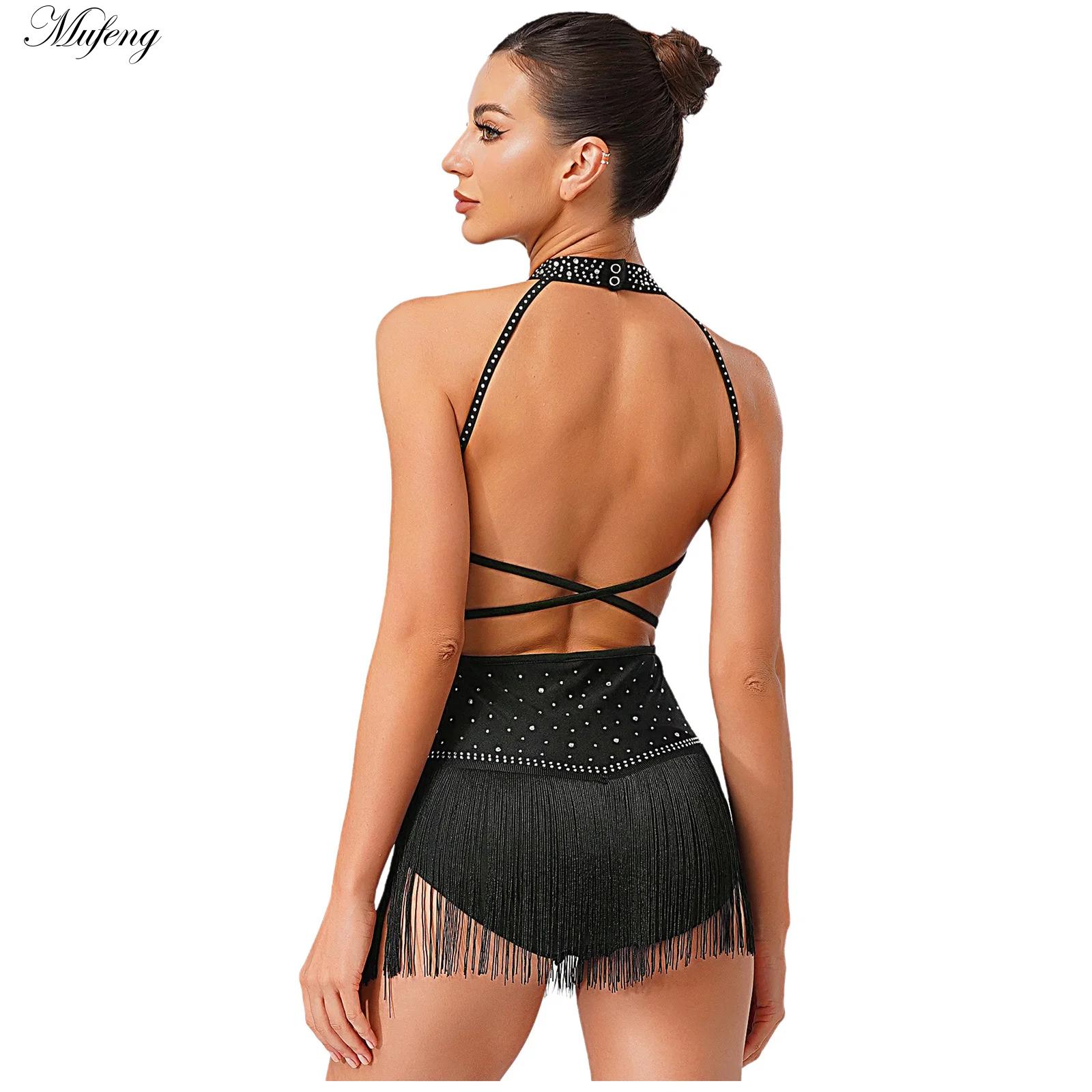 Women Dance Rhythmic Dresses S - Rhinestone Banding Trim ulasan dan harga