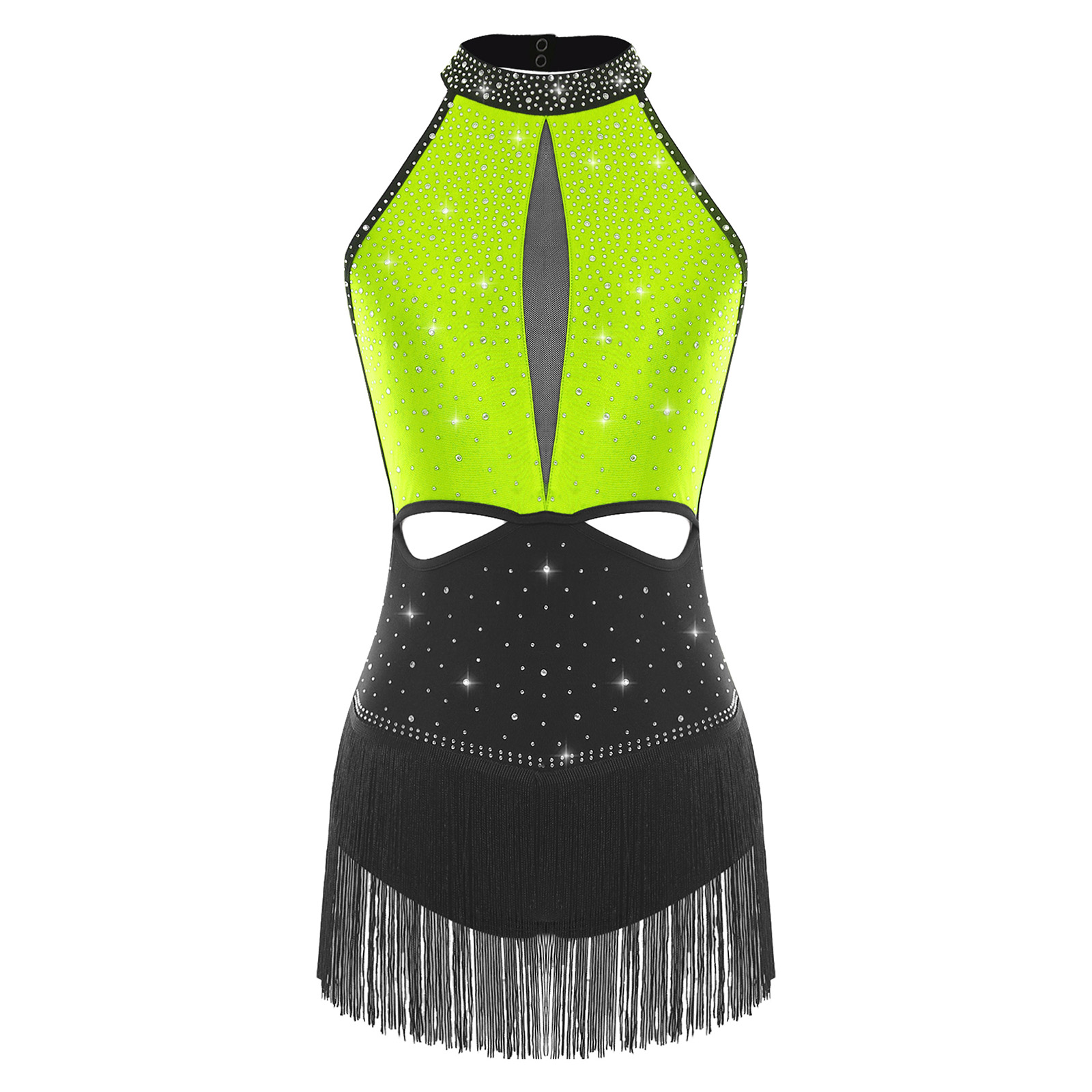Women Dance Rhythmic Dresses S - Rhinestone Banding Trim ulasan dan harga