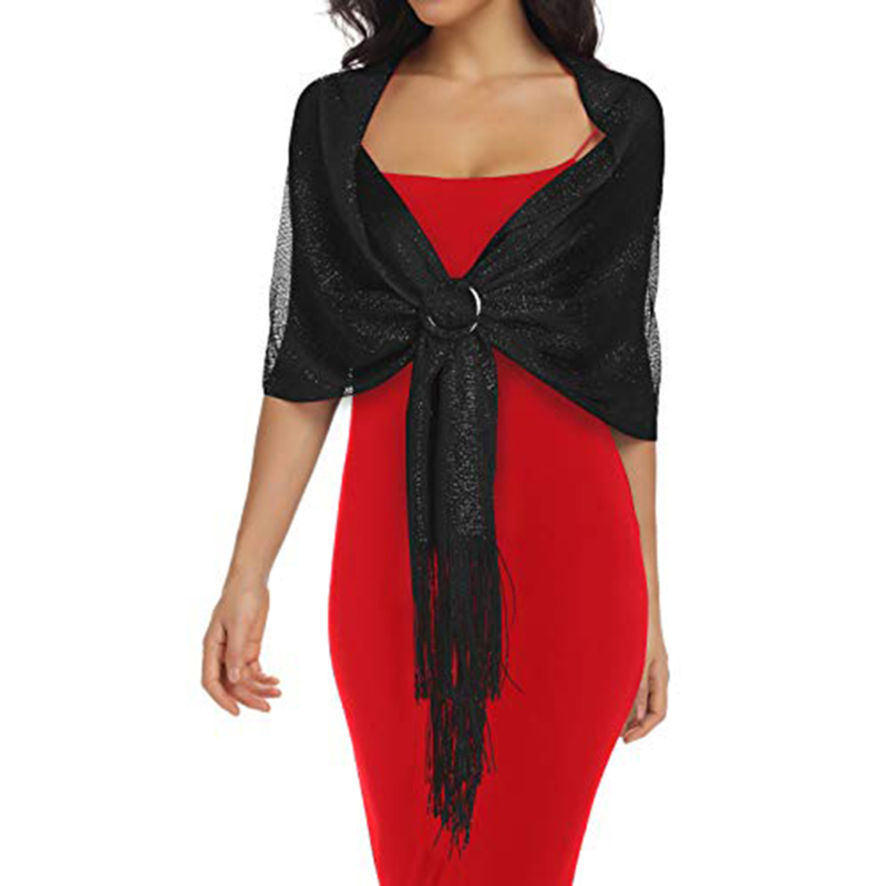 Women Shiny Gold Silver Sunscr - Tassel Fringe Trim ulasan dan harga