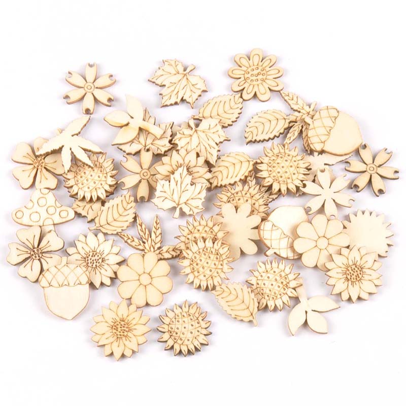 30Pcs 25-30mm Wood DIY Accesso - Embellishments For Scrapbooking ulasan dan harga