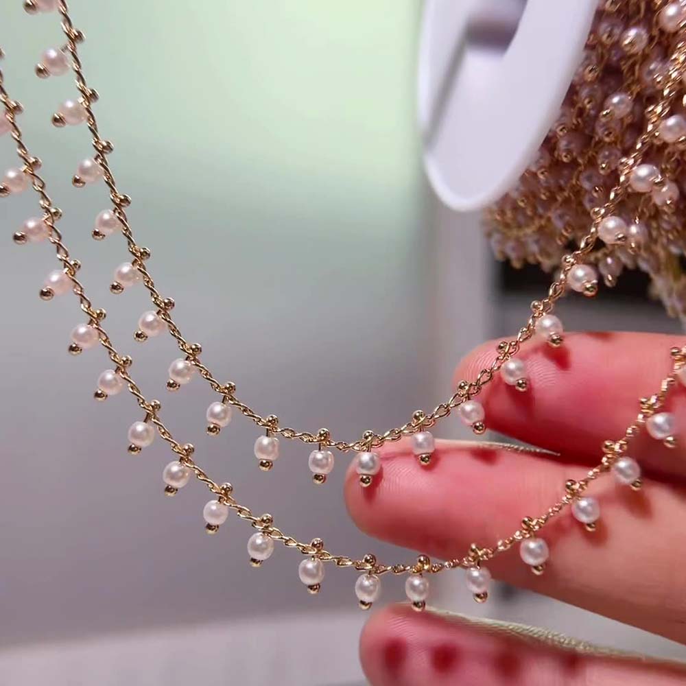 0.5M 1M Imitation Pearl Ball C - Pearl Trim Chain ulasan dan harga