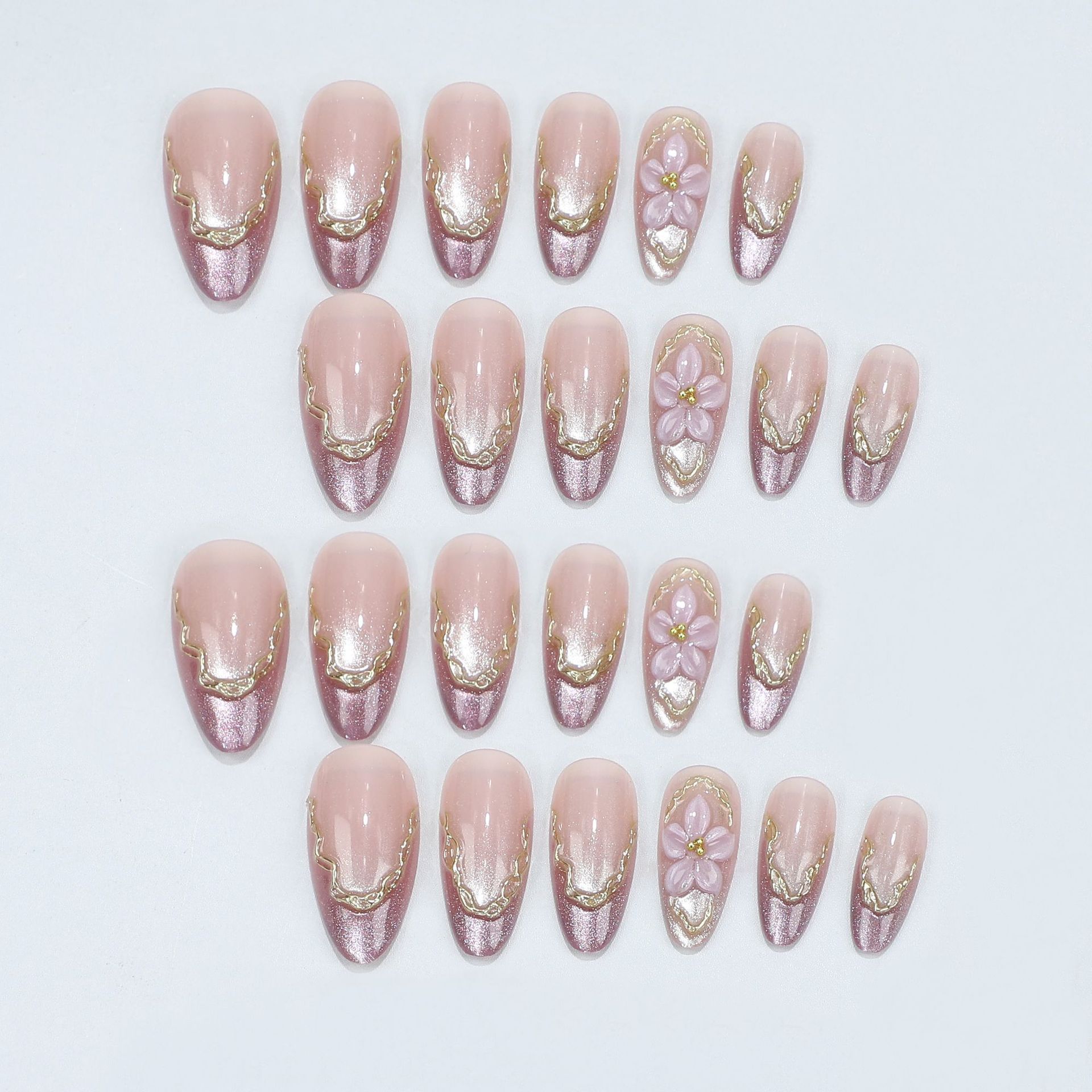 3D Flowers Fake Nails with Glo - Embroidery Embellishments ulasan dan harga