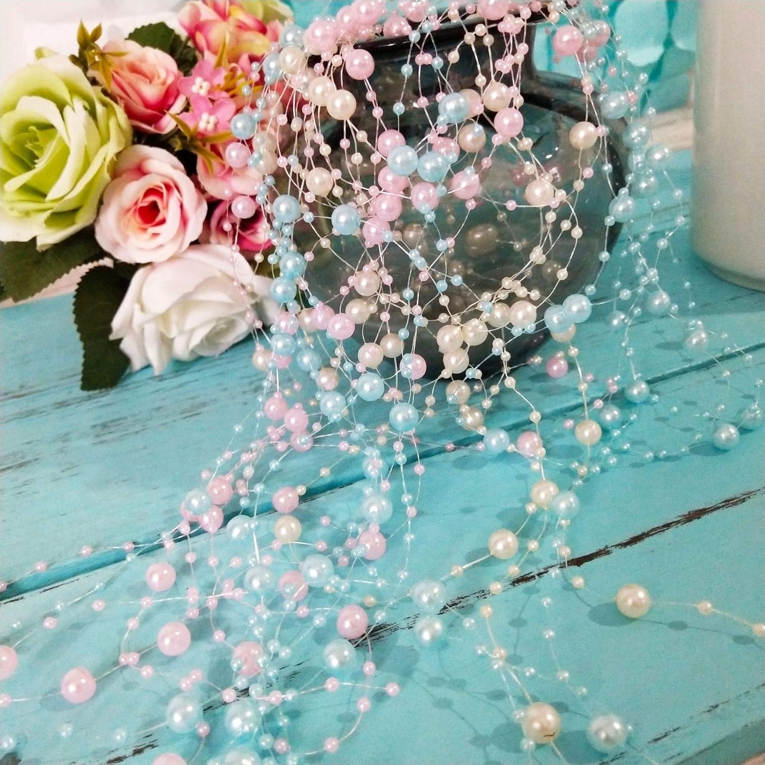 30/60m 3-8mm Fishing Line Arti - Pearl Trim Chain ulasan dan harga