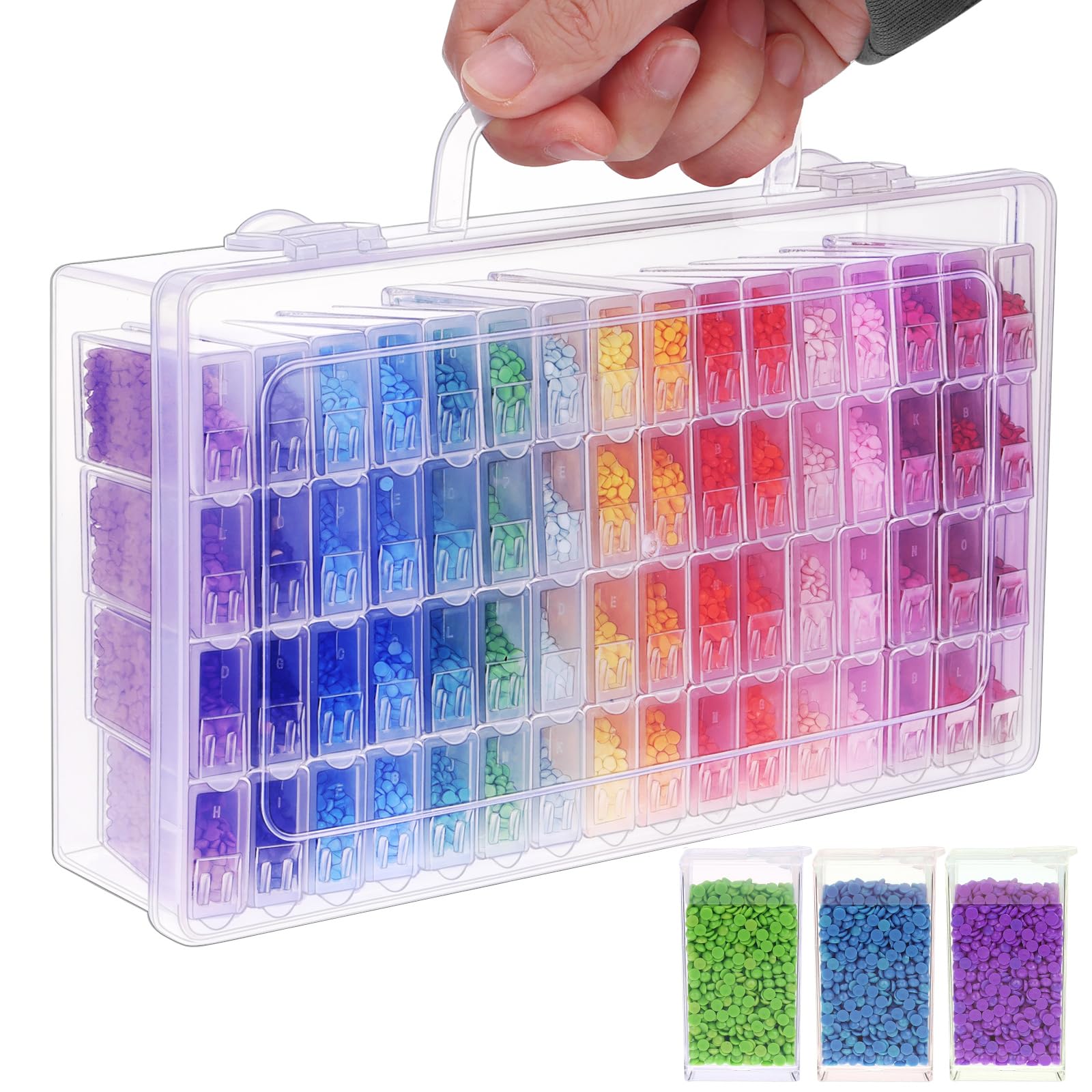 1/2/3/4Pack 64gird Diamond Pai - Craft Embellishment Storage ulasan dan harga