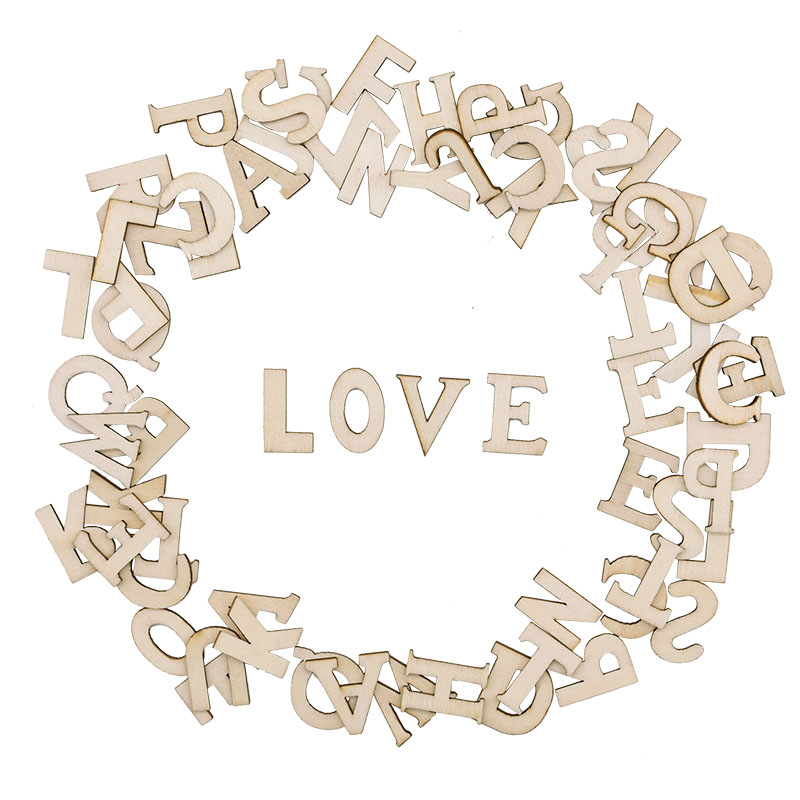 100pcs Letters Wooden Alphabet - Craft Embellishments ulasan dan harga