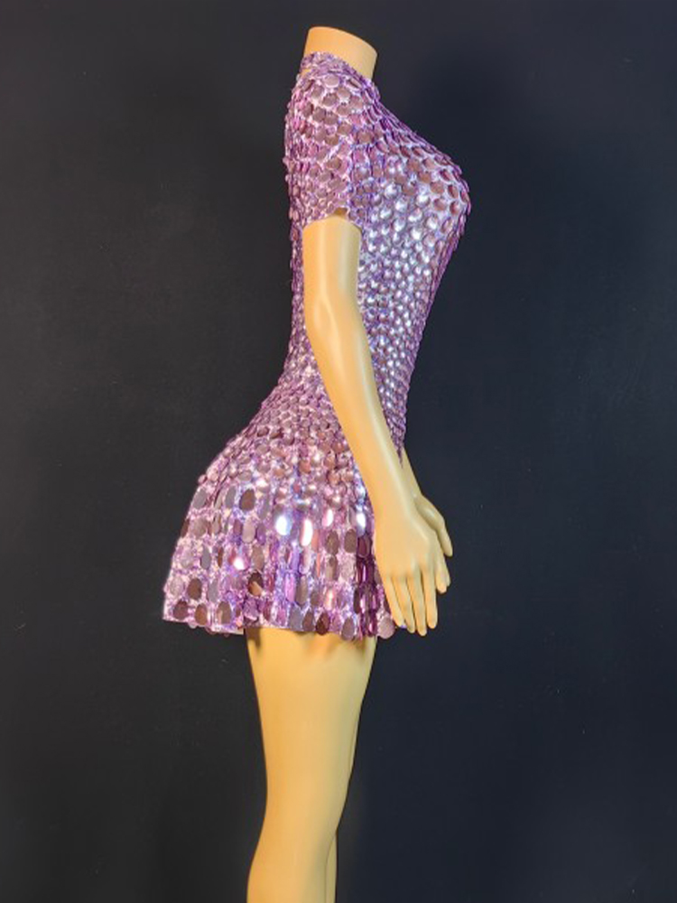 Lovely Sequins Mini Dress Sexy - Rhinestone Banding Trim ulasan dan harga