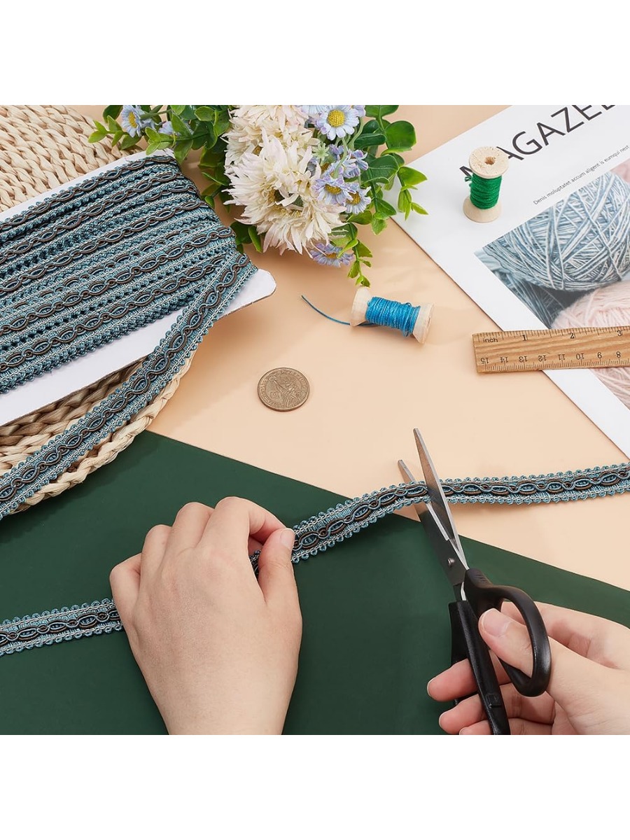 32 Yards Blue Braid Tirm for S - Fringe Ribbon Sewing ulasan dan harga
