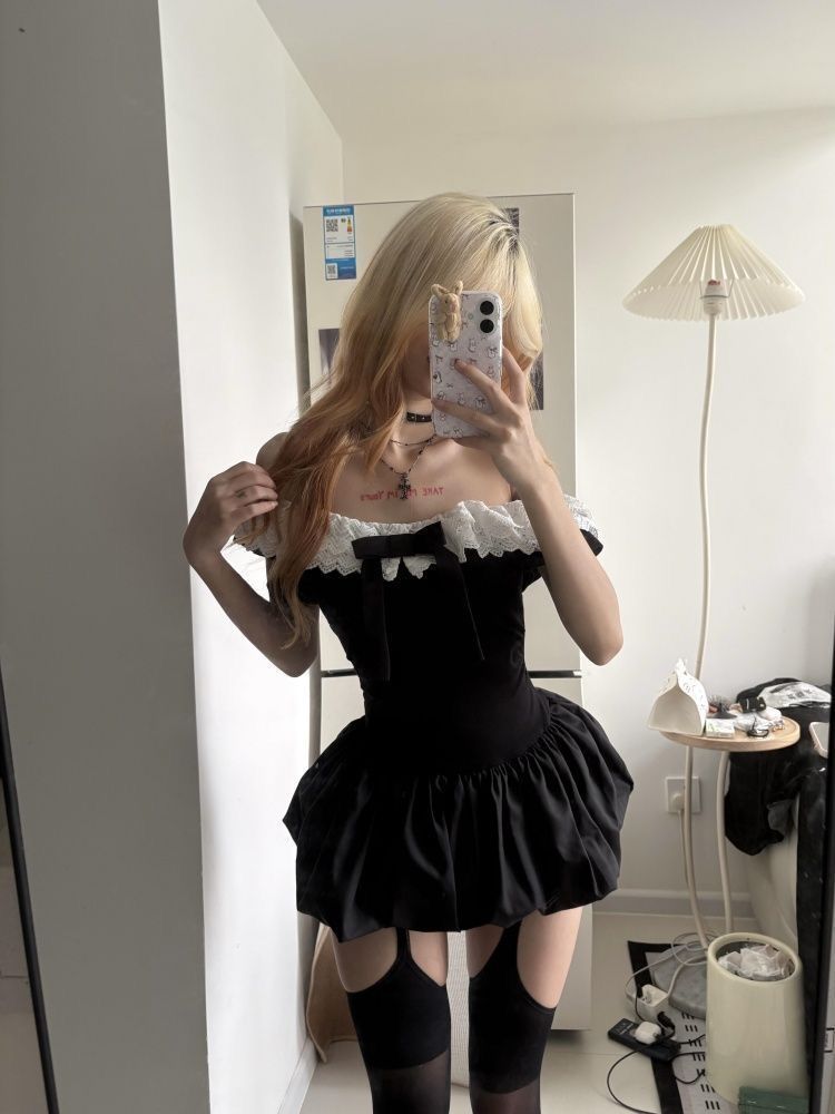 Coquette Korean Sexy Off Shoul - Elastic Lace Trim ulasan dan harga