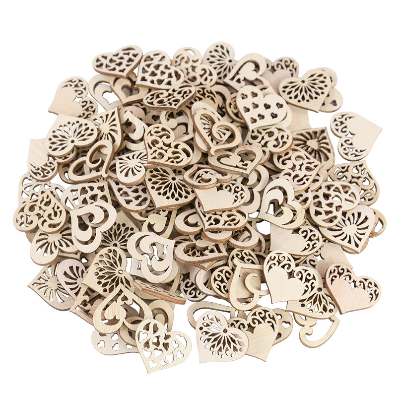 50/100pcs Hollowed Heart Patte - Craft Embellishments ulasan dan harga