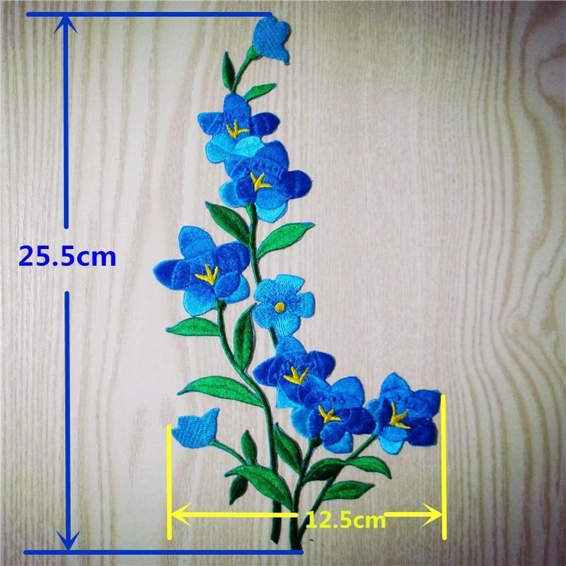 1/2pcs Nice Blue Flower Patch  - Applique Patch Flower ulasan dan harga