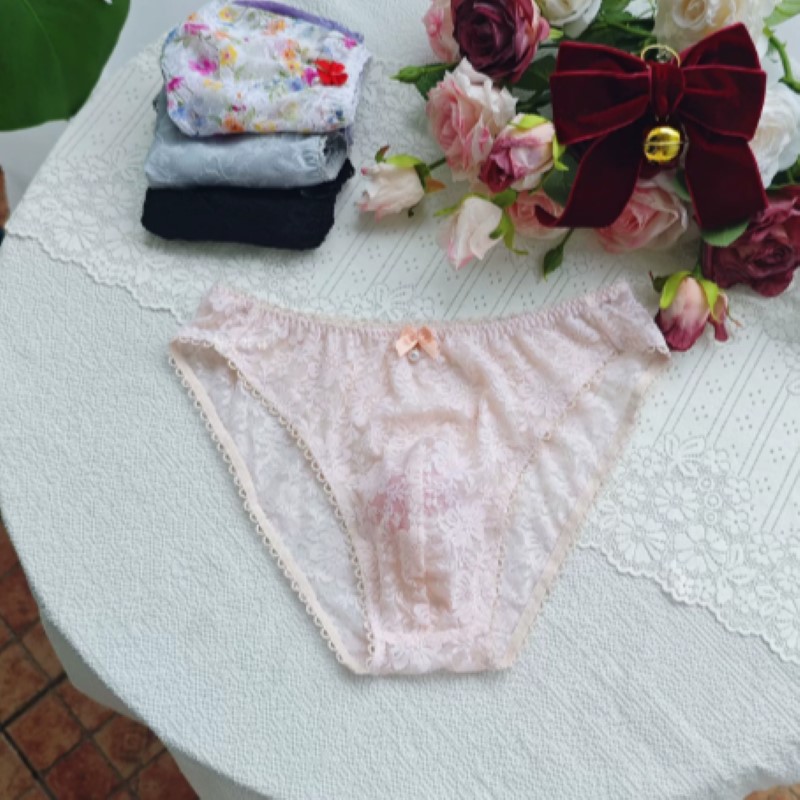 Sheer Sexy Man's Lace Panties  - Embroidery Embellishments ulasan dan harga