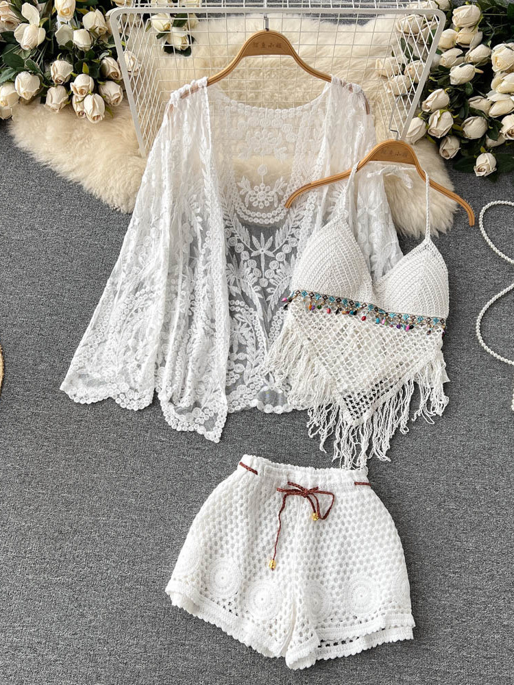 Summer New Holiday Suit Women' - Tassel Fringe Trim ulasan dan harga