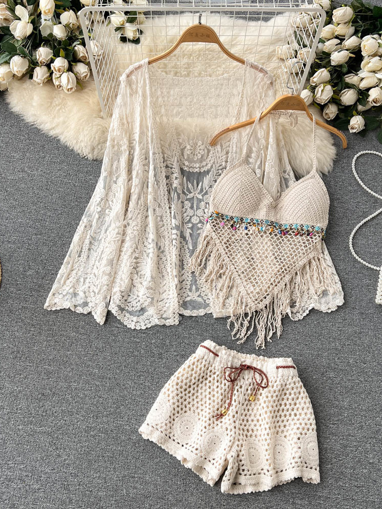 Summer New Holiday Suit Women' - Tassel Fringe Trim ulasan dan harga