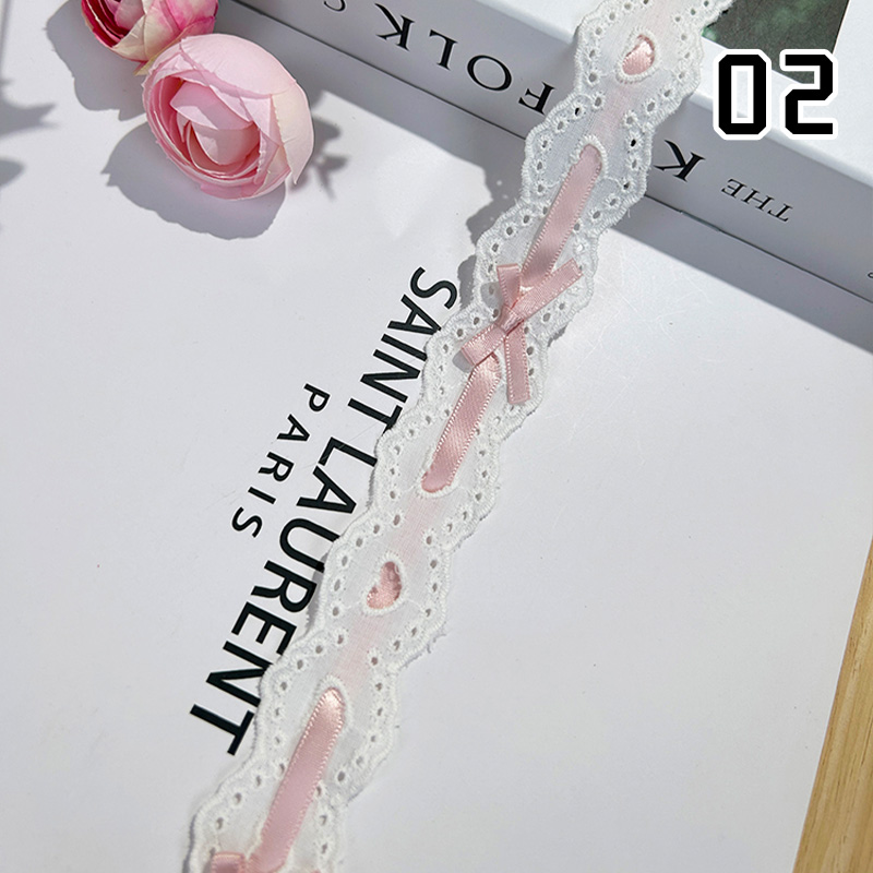 1yard Bow Pleated Lace Lolita  - Lace Ribbon Trim ulasan dan harga