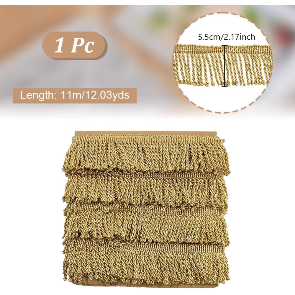 12 Yardsx2.2Inch Fringe Trim C - Tassel Fringe Trim ulasan dan harga