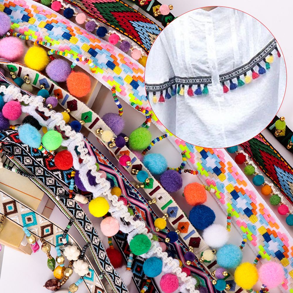 1yard Bohemia Tassel Lace Trim - Tassel Fringe Trim ulasan dan harga