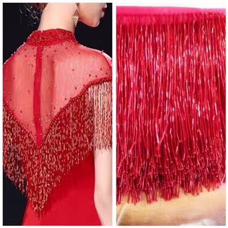 Silver Bead Fringe Trim For Ha - Beaded Trim Fringe ulasan dan harga