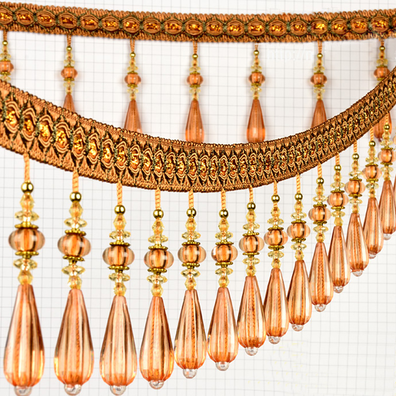1M Crystal Pendant Tassel Drop - Beaded Trim Fringe ulasan dan harga