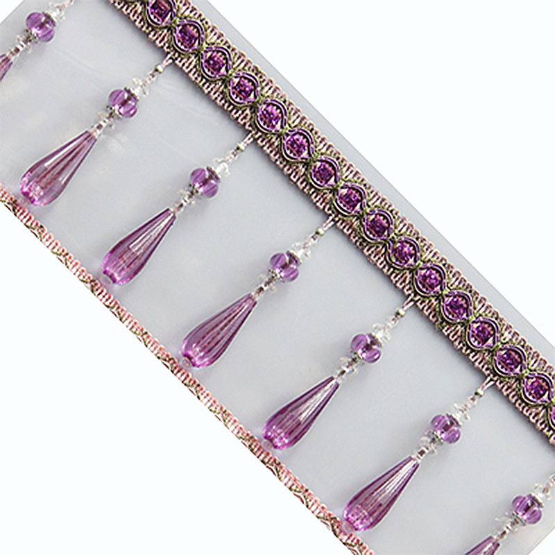1M Crystal Pendant Tassel Drop - Beaded Trim Fringe ulasan dan harga