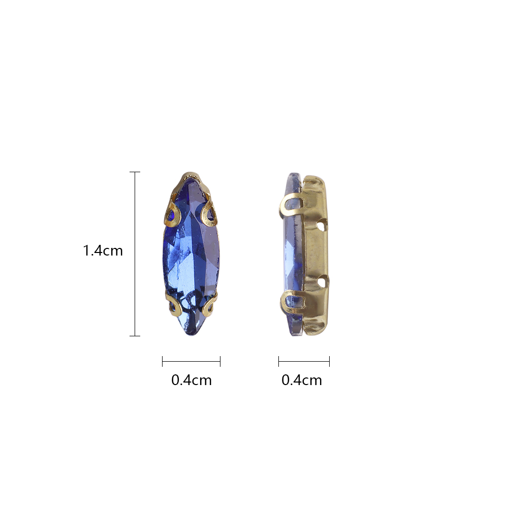 20Pcs 4x15mm Horse eye Crystal - Sew On Rhinestone ulasan dan harga