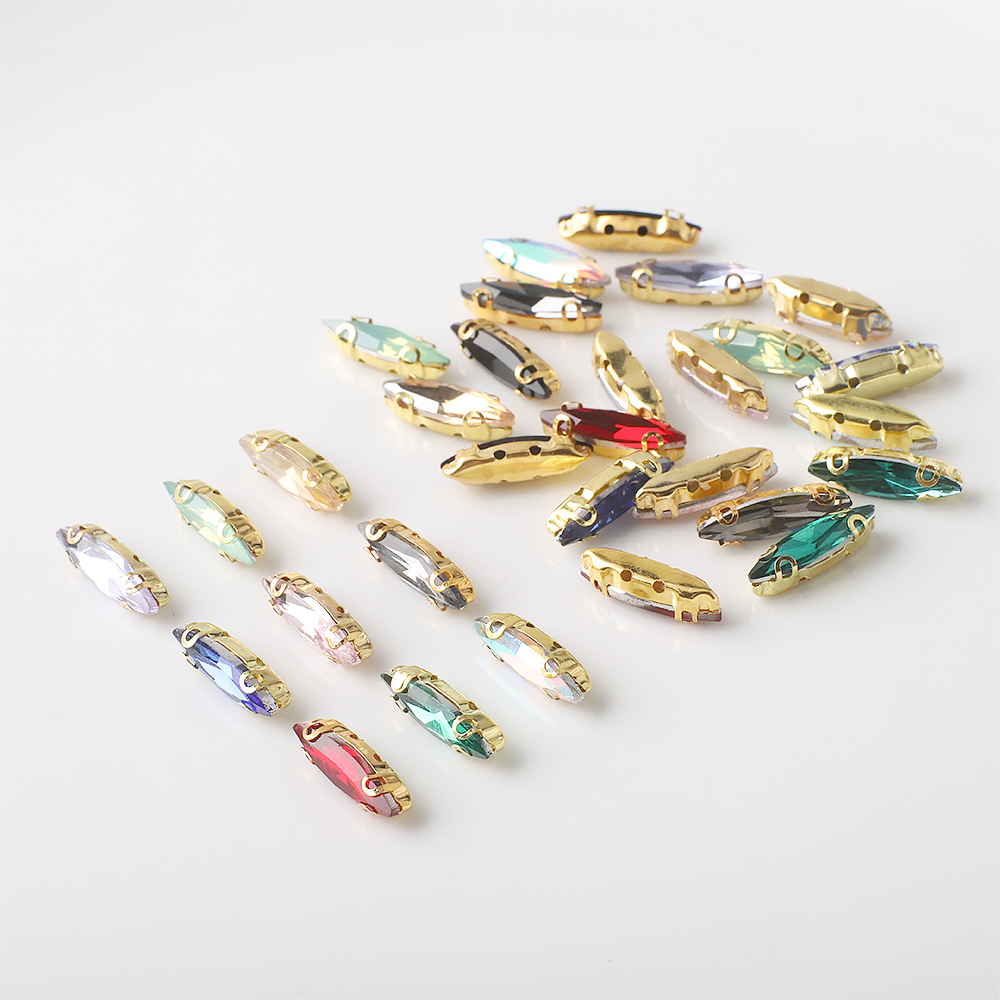 20Pcs 4x15mm Horse eye Crystal - Sew On Rhinestone ulasan dan harga