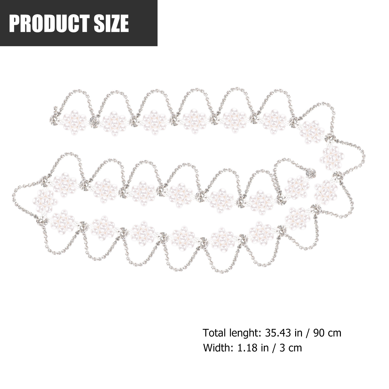 Rhinestone Pearl Chain Trim Pr - Pearl Trim Chain ulasan dan harga