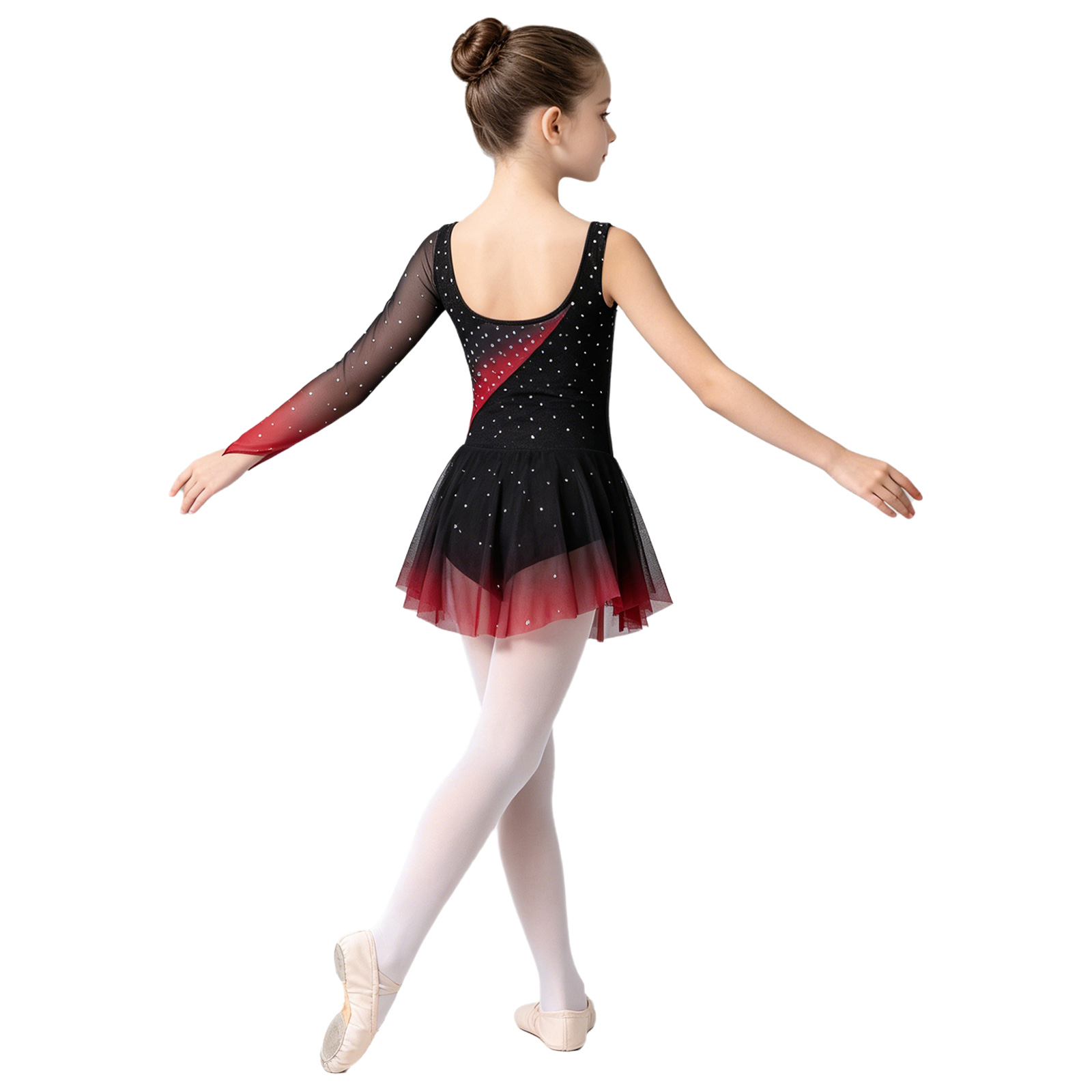 Kids Girls Lyrical Dance Figur - Rhinestone Banding Trim ulasan dan harga