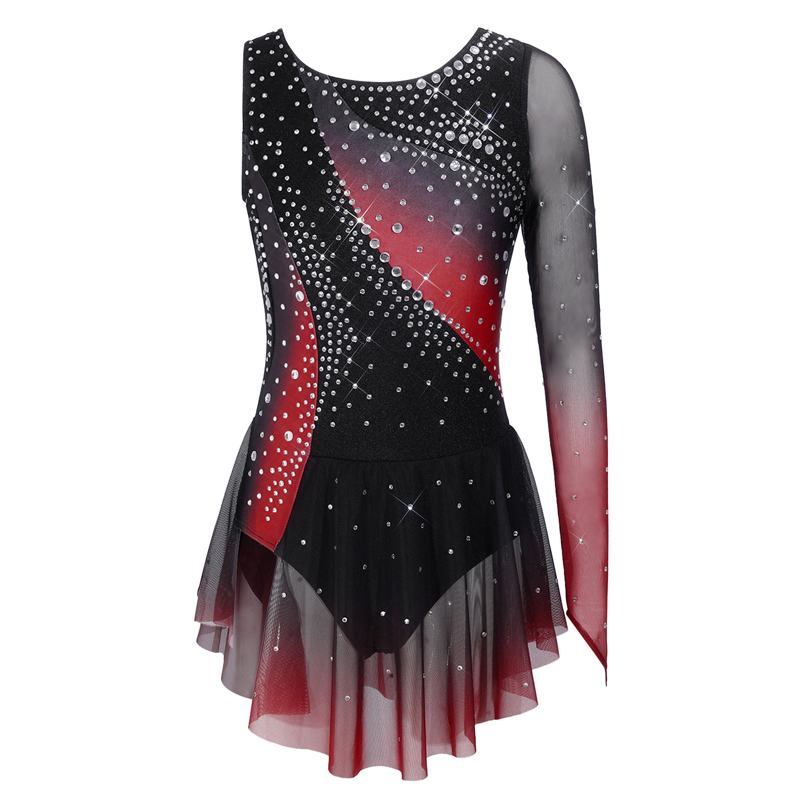 Kids Girls Lyrical Dance Figur - Rhinestone Banding Trim ulasan dan harga