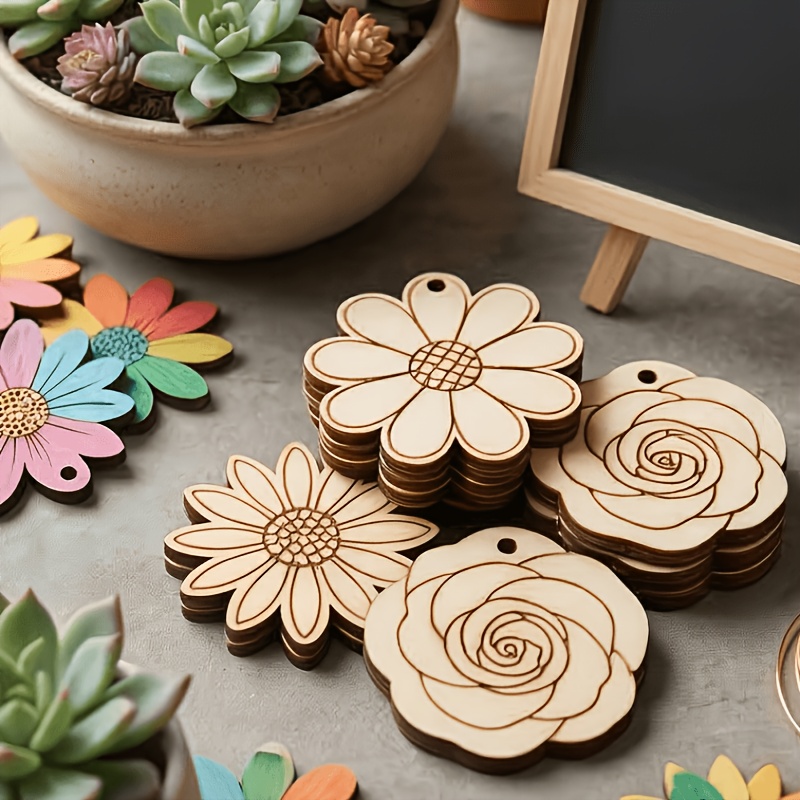 50Pcs/set 35mm Mixed Flower Wo - Easter Craft Embellishment Set ulasan dan harga