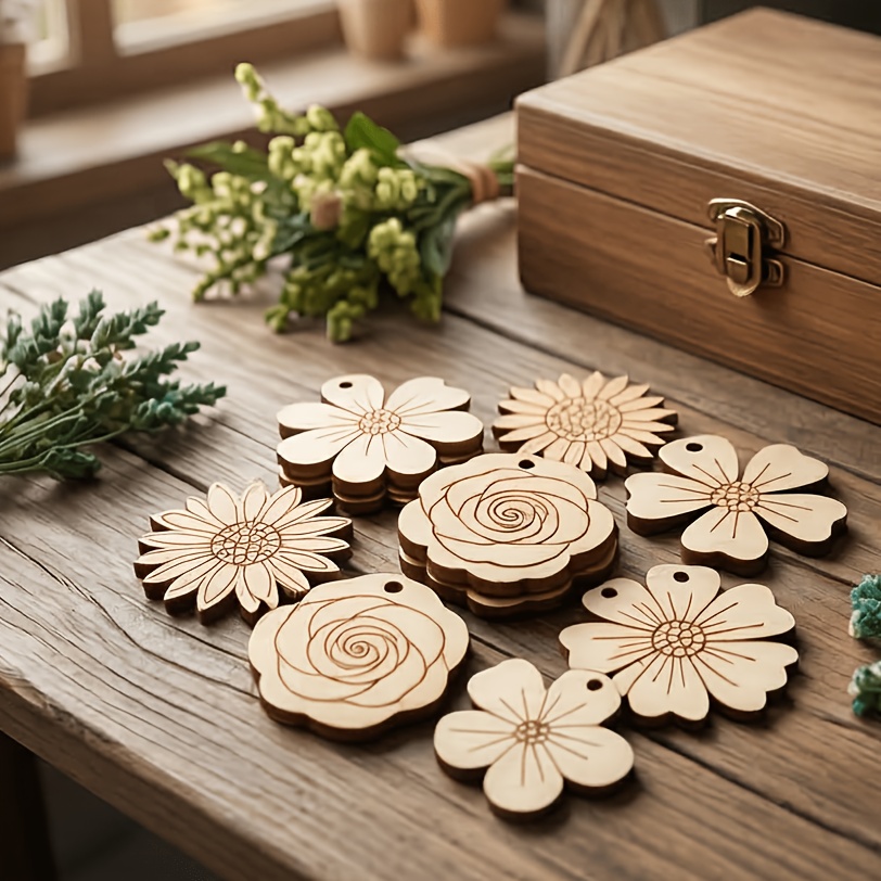 50Pcs/set 35mm Mixed Flower Wo - Easter Craft Embellishment Set ulasan dan harga