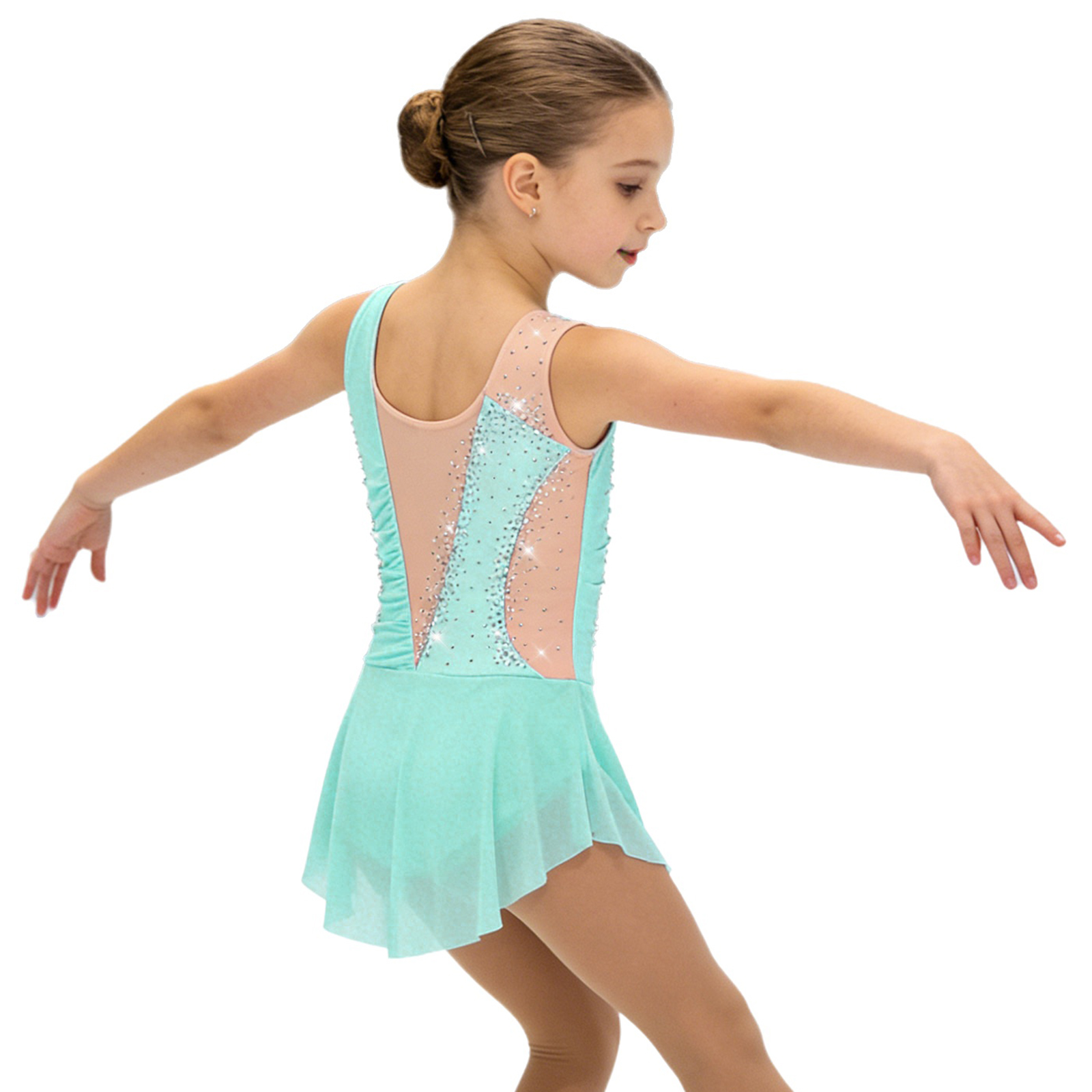 Kids Girls Figure Ice Skating  - Rhinestone Banding Trim ulasan dan harga
