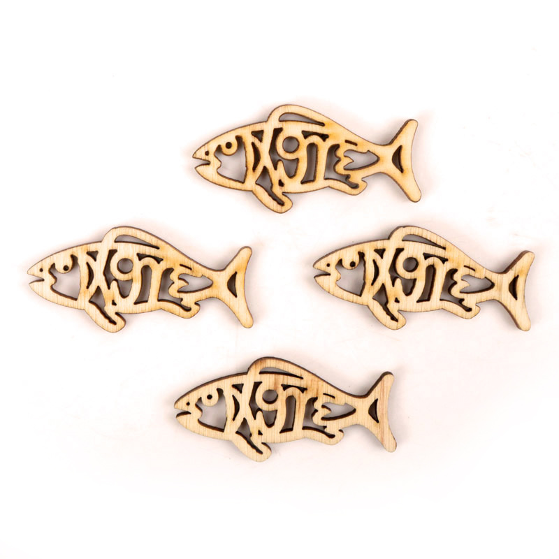 Wooden Cute Fish Shape Arts Pa - Embellishments For Scrapbooking ulasan dan harga