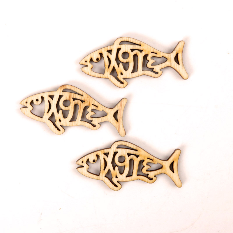 Wooden Cute Fish Shape Arts Pa - Embellishments For Scrapbooking ulasan dan harga