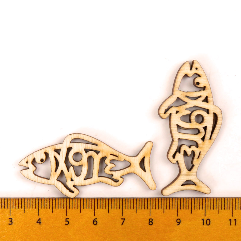 Wooden Cute Fish Shape Arts Pa - Embellishments For Scrapbooking ulasan dan harga