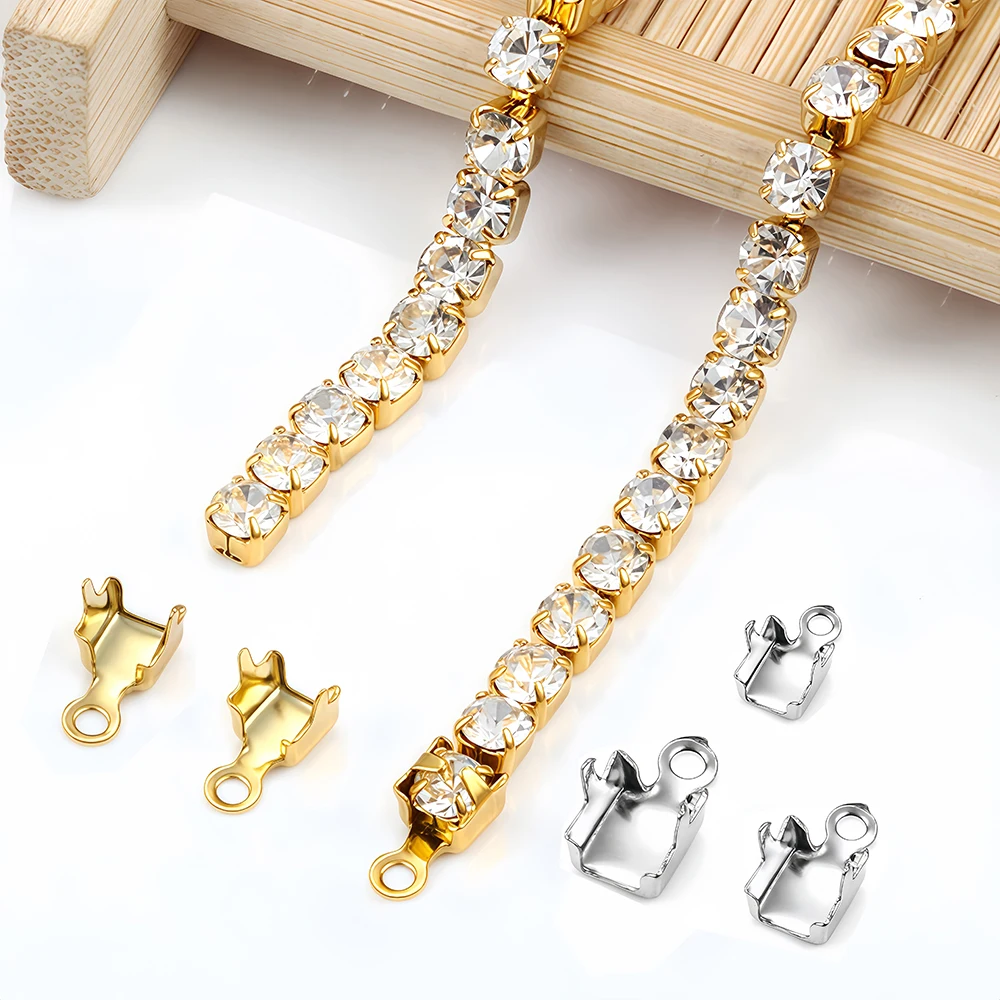10/20Pcs Stainless Steel Gold  - Beaded Trim Fringe ulasan dan harga