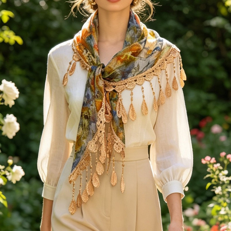 Vintage Floral Lace Hollow Tas - Tassel Fringe Trim ulasan dan harga