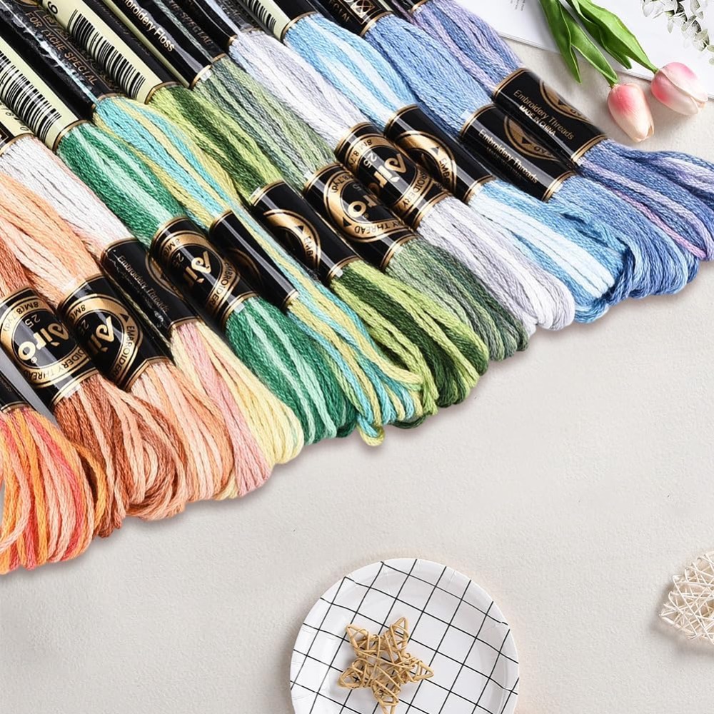 12 Skeins 105 Yards Cross Stit - Embroidery Embellishments ulasan dan harga