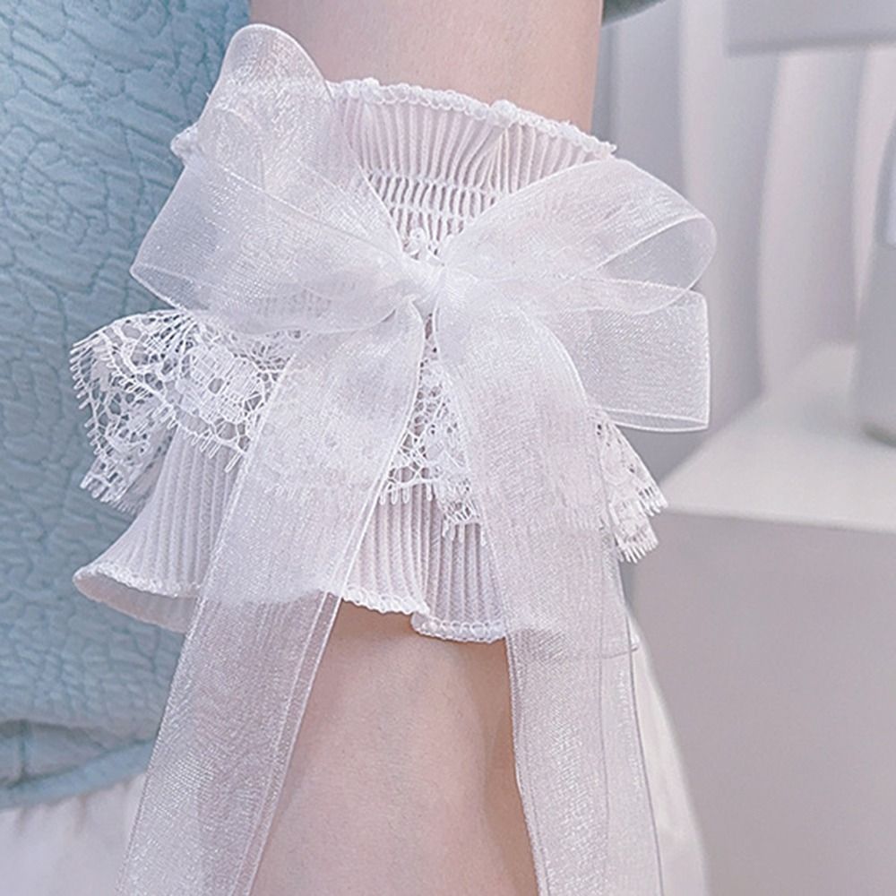 Arm Warmers Bowknot Arm Sleeve - Lace Ribbon Trim ulasan dan harga